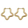 Pendientes de acero inoxidable con hebilla de oreja de forma geométrica transfronteriza, de moda, con forma de estrella de cinco puntas, corazón de melocotón, polígono cuadrado, de acero de titanio