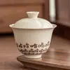 Cuenco de Cerámica Hecho en Fábrica con Tapa, Taza de Té Doméstica Individual de Gama Alta con Tapa, Taza de Té Personal, Juego de Té Kung Fu Grande