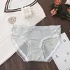 Calzones de Seda de Hielo para Mujer, Sin Costuras, de Cintura Media, Levanta Glúteos, con Ribete de Encaje Sexy, Transpirables, de Algodón Puro, Antibacterianos, Tallas Grandes para Mujer