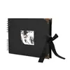 Álbum de Fotos DIY Personalizado Transfronteiriço Estilo Janela Horizontal com Fita de Laço, Porta-Cartões de Casamento, Scrapbook de Coleção de Fotos Feito à Mão