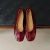 Zapatos de piel de oveja súper suaves, estilo retro francés, punta cuadrada, de corte bajo, para mujer, zapatos planos de suela blanda tipo abuela, cómodos para ir al trabajo, zapatillas de ballet