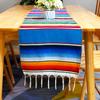 Manta de Bandera de Mesa Mexicana Personalizada Mantel de Fiesta Mantel Tejido Manta con Borlas Mantel Mexicano Manta Rayada de Colores Lote