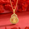 Collar con colgante de Buda Xiangyun de fase no encrustado con diamantes en oro arena antiguo, estilo de marea nacional de alto nivel, collar de Buda calabaza