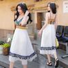 Vestido de playa de viaje Sanya Tailandia con correa de estilo étnico 2023 Verano nuevo vestido con correa estampada de estilo étnico
