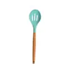 Juego de Utensilios de Cocina de Silicona con Mango de Madera Espátula Multifuncional Cuchara de Cocina Pala Juego de 13 Piezas Barril de Almacenamiento