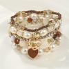 Pulsera Multicomponente Transfronteriza Europea y Americana BZ1942 Perla Hecha a Mano con Cuentas Moda Bohemia para Mujer Pulsera Corazón de Durazno