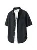 Camisa de Solapa de Nuevo Estilo Verano 2026 para Hombre, Transpirable con Sensación de Hielo, Cómoda, Versátil, Holgada, Talla Grande, Camisa de Manga Corta de Color Sólido para Hombre