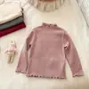 Suéter de Cuello Alto para Niñas Yiyowey Invierno 2026 Nuevo Elegante Versátil Ropa Interior para Niña Tejidos de Punto Moderno