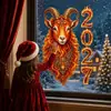 2027 Año de la Oveja Pegatinas Decorativas de Vidrio Transfronterizo Ozon Rusia Ventana Decoración de Año Nuevo Navidad Pegatinas Electrostáticas para Ventana