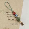 Hetian Jade León danza Ruyi Zodiaco Benmingfo llavero colgante de coche colgante de disco en U para mujer cadena de teléfono móvil colgante bolsa colgante