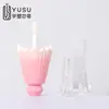 Tubo de brillo de labios con forma de paraguas pequeño, labial líquido degradado 4.5 ml, empaque de rubor de belleza, empaque de maquillaje vacío de pared gruesa, rellenable