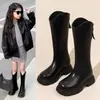 Nuevas botas largas de verano para niñas, botas altas infantiles, botas Martin para niñas, botas altas de cuero, botas sencillas de viaje para niños mayores