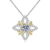 Collar de trébol de cuatro hojas en filigrana bañado en oro de plata s925, estilo de lujo ligero exquisito, joyería de cadena para clavícula con diseño nicho, nuevo modelo 2026