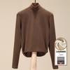 Capa base térmica de cuello alto de doble cara para mujer, ropa interior de invierno, otoño e invierno con forro polar y engrosada, nuevo estilo 2026, top cálido para mujer