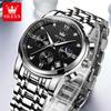 Reloj Marca Oulisi Reloj de Cuarzo Multifunción Cronógrafo de Tres Ojos Resistente al Agua Negocios para Hombre Reloj Transfronterizo para Hombre
