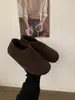 Versión de Piel de Vaca~Zapatos Slip-On Retro de Suela Gruesa para Mujer Estilo Perezoso Birkenstock Otoño e Invierno 2025 Zapatos Individuales Forrados de Lana Zapatos Peludos