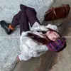 Celebridad de Internet Nueva Banda para la Cabeza de Lana Colorida de Otoño e Invierno Banda para la Cabeza Cálida Tejida Banda para el Cabello Elástica de Ala Ancha a Prueba de Viento para Mujeres