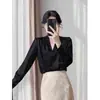 Camisa Branca Elegante e de Luxo Leve Estilo Francês para Mulheres, Nova Blusa Simples Versátil de Manga Longa para o Dia a Dia