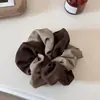 Goma para el pelo de moda estilo coreano, dos tonos, patchwork, versátil, elegante, scrunchie, cuerda para el pelo, accesorio para el pelo de tela texturizada, nuevo para otoño e invierno