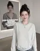 Sudadera Jimo para mujer, estilo fino de otoño 2026, jersey de cuello redondo, top de algodón, estilo coreano, casual y relajado, para mujeres petite