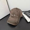 Gorra de Béisbol de Verano para Mujer con Bordado de Letras, Visera Dura, Circunferencia de Cabeza Grande, Gorra Casual para Hombre, Nuevo Estilo 2025 con Agujeros