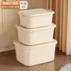 Caixa de armazenamento com tampa, organizador doméstico de plástico, caixa de armazenamento de roupas, caixa de armazenamento de guarda-roupa, disponível em vários tamanhos e empilhável