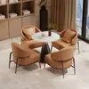 Mesa y Sillas de Sofá de Negociación de Lujo Ligero de Gama Alta Juego para Hotel Oficina Ocio Recepción Mesa de Té Silla de Sofá Individual