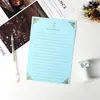 Papel de carta com carimbo dourado e padrão de rosas pretas, colorido em rosa, azul e branco, papel de carta espesso premium para confissões de amor de casais