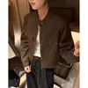 Chaqueta de cuero gamuza Melard para mujer, nueva chaqueta corta de moda casual estilo coreano para primavera y otoño para mujeres petite