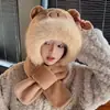 Gorro de una pieza de capibara, forro polar, engrosado, suéter, sombrero lindo y cálido, para ciclismo al aire libre, a prueba de viento, sombrero lindo y cálido