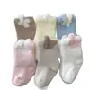 Calcetines gruesos de forro polar para niñas para otoño e invierno, calcetines sueltos para bebés recién nacidos para otoño e invierno, calcetines de media pantorrilla para niños y niñas