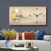 Reloj de Pared Rectangular Horizontal de Fábrica de Origen Amazon Transfronterizo Reloj de Sala de Estar Reloj de Pared para el Hogar Reloj de Pared