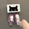 Chinelos de Pelúcia Coelho Listrado Dopamina Femininos Estilo Outono/Inverno 2026 Antiderrapantes para Casa e Ar Livre Quentes de Algodão com Biqueira Fechada