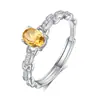 Anillo de Plata de Ley S925 con Piedra Natural Estilo Británico Noble y Elegante Pulsera de Cristal Brillante para Mujeres Transmisión en Vivo Douyin Xiaohongshu