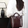 Bolso de cubo de cuero genuino, otoño 2024, nuevo, cesta de verduras a juego, gran capacidad, bolso cruzado de hombro de piel de vaca suave para mujer