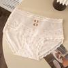 Braguitas Femeninas Dulce Hada Malla Encaje Vintage Lunares Estilo Nacional Hebilla Cheongsam Cintura Media Calzoncillos Puros