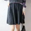 Nueva Falda de Punto de Lana Pura para Mujer Otoño/Invierno 2026, Color Sólido, Falda Corta de Línea A de Cintura Alta Adelgazante