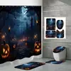 Ventas Directas de Fábrica Amazon Comercio Electrónico Halloween Nuevo Estampado Digital Impermeable Poliéster Cortina de Baño Mampara Cortina de Ducha 2