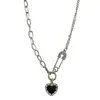 Collar de costura de amor negro dulce y fresco para mujer, verano, estilo ins, lujo ligero, diseño avanzado, personalidad de nicho, cadena para la clavícula de moda