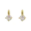 Pendientes de Plata de Ley S925 con un Solo Diamante, Estilo Japonés, Sencillos, Lujo Ligero, Súper Brillantes, Mini, Exquisitos, Modernos, Pendientes de Diseño Versátil