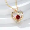 SHENI transfronterizo AliExpress nueva moda micro-incrustado doble forma de corazón micro-incrustado circonita confesión confesión collar para clavícula