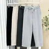 Calça Casual Plus Size para Mulheres, Novo Estilo Outono e Inverno, Calça Simples Scimitar com Forro de Lã, Calça Wide Leg 100kg para Irmãs Cheinhas para Cobrir, 8794