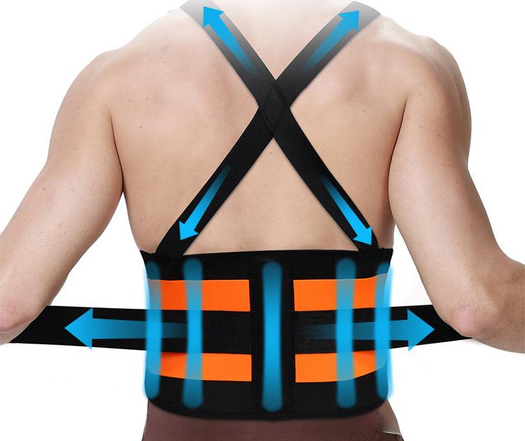 男女通用双层加压透气弹力背带支撑工人工作生产举重护腰带