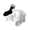 Calcetines blancos mujer 2025 primavera y verano nuevos calcetines de encaje de tubo medio calcetines dulces lindos de princesa calcetines lolita
