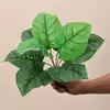 Hojas artificiales de Monstera y Alocasia para paisajismo de jardines, arreglos de plantas verdes para hoteles, centros comerciales y decoración del hogar, plantas en maceta