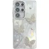 Funda para Teléfono Móvil de Hilo con Plumas de Mariposa Electrochapada IMD Adecuada para Samsung S25Plus Película para Lente A55 Pulsera A54 Gama Alta