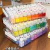 Juego de cajas de almacenamiento estilo Pindou con 54 frascos clasificadores de cuentas de colores, caja de almacenamiento transparente de gran capacidad para documentos y certificados