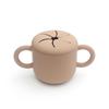 Taza de silicona para refrigerios para niños, vajilla para bebés, taza para refrigerios para bebés, taza portátil con asa binaural, taza para almacenar refrigerios para niños