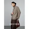 Cardigan de Punto de Lana de Oveja para Mujer, Estilo Simple de Invierno 2026, Cuello Semi-Alto, Manga Larga, con un Diseño Único y Temperamento Elegante
