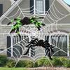 Decoración de telaraña triangular de Halloween, Cámara de los Secretos, Festival de fantasmas, fiesta, accesorios al aire libre, simulación complicada, araña de peluche, accesorios